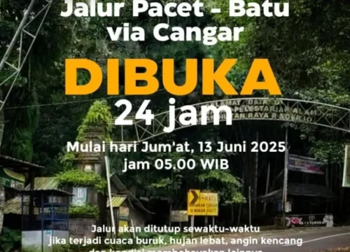 Jalur Cangar-Pacet Resmi Beroperasi Penuh 24 Jam Nonstop